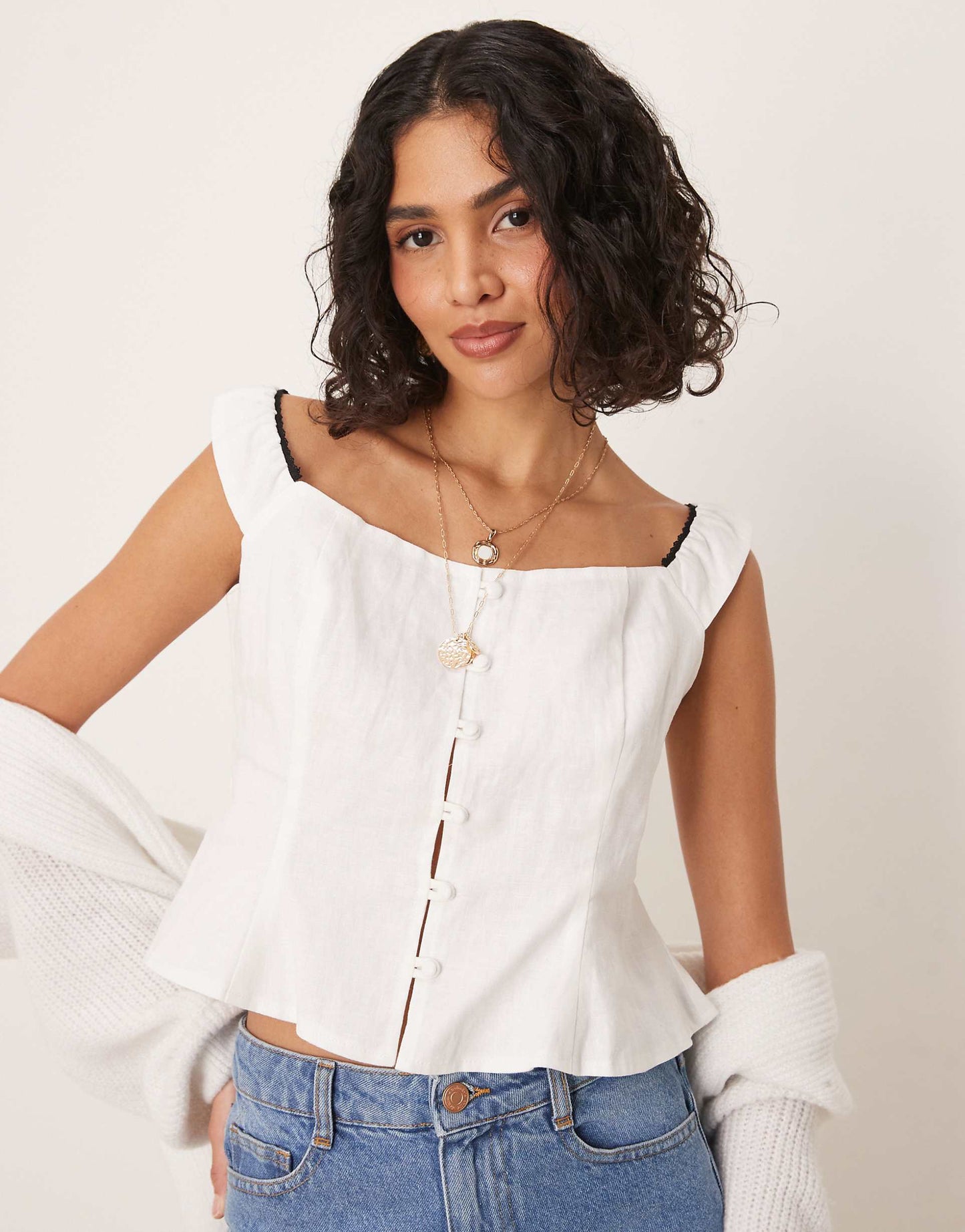 Fia Off Shoulder Linen Top