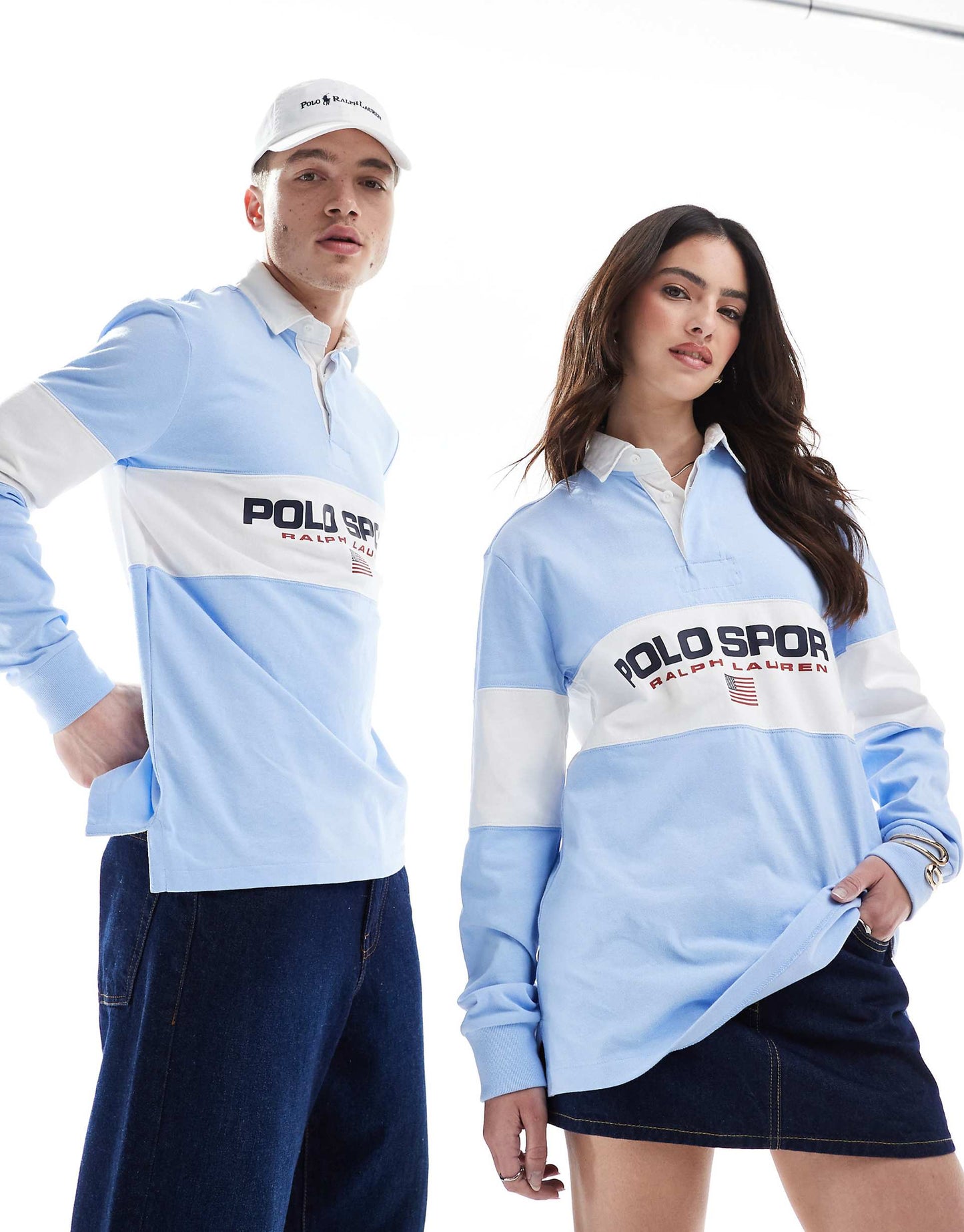 Sport Capsule Unisex Flag Logo Chest Panel Rugby Polo Classic Oversized Fit