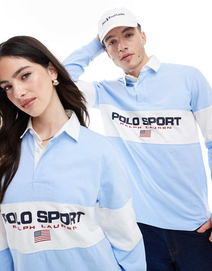 Sport Capsule Unisex Flag Logo Chest Panel Rugby Polo Classic Oversized Fit