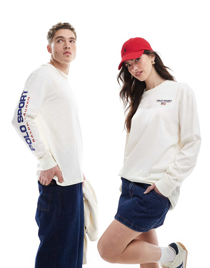 Sport Capsule Unisex Sleeve Logo Long Sleeve T-Shirt Classic Oversized Fit