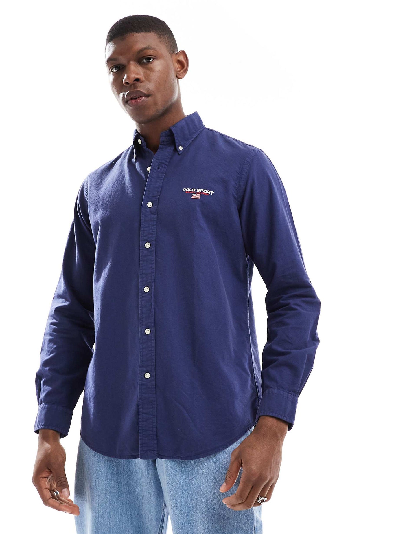 Sport Capsule Small Logo Garment Dyed Oxford Shirt Classic Oversized Fit