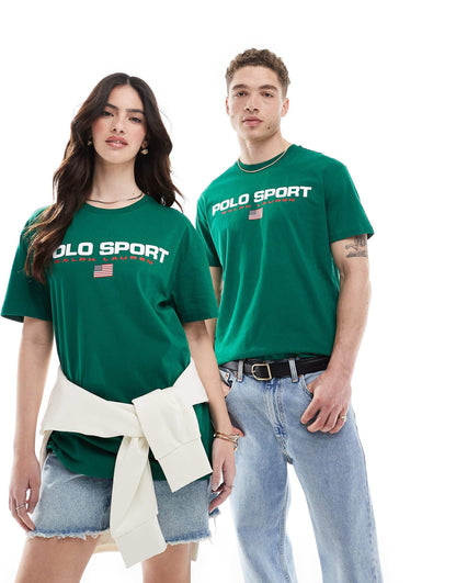 Sport Capsule Unisex Large Chest Flag Logo T-Shirt Classic Oversized Fit