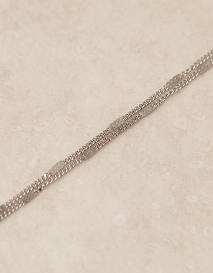 Stainless Steel Multirow Curb Chain Bracelet