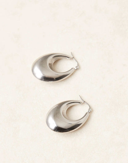 Stainless Steel Chunky Teardrop Earrings