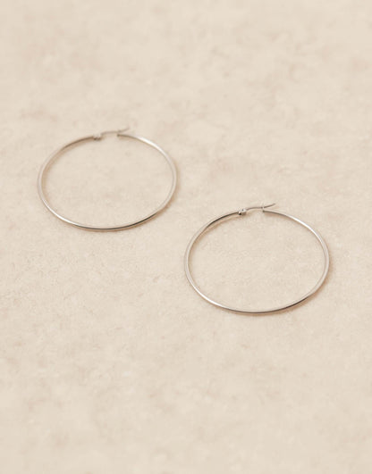 Stainless Steel 60Mm Hoop Earrings