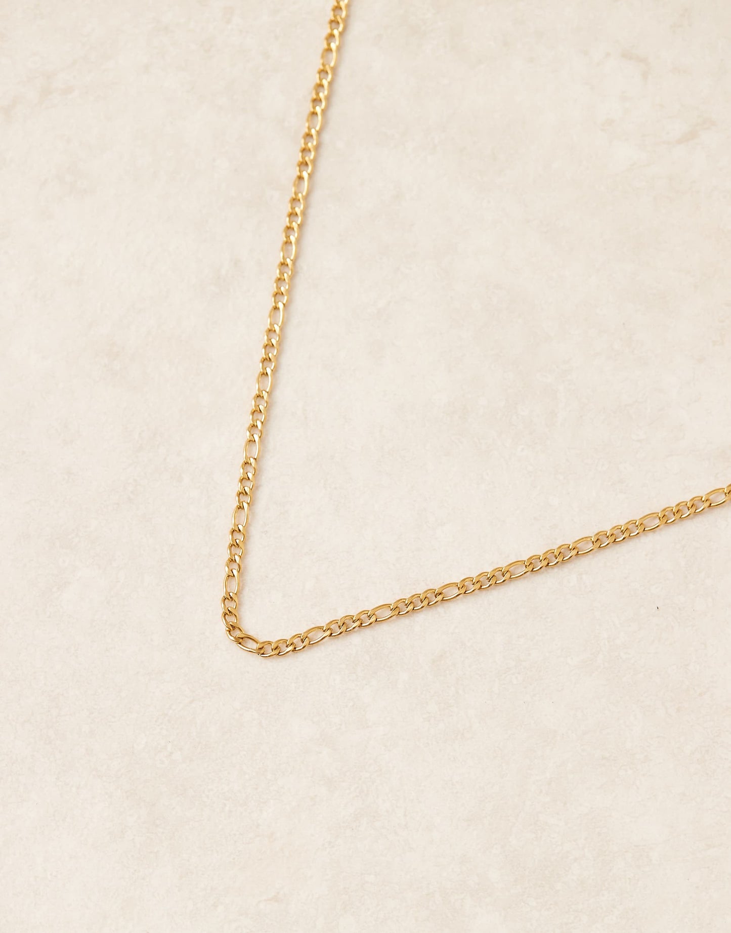 Stainless Steel 18Ct Gold Plated Figaro Chain Necklace