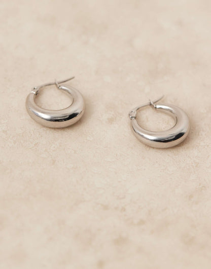 Stainless Steel 20Mm Dome Hoop Earrings