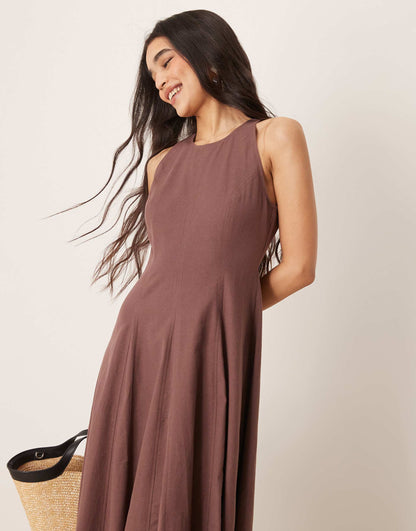 Seamed Midi Dress