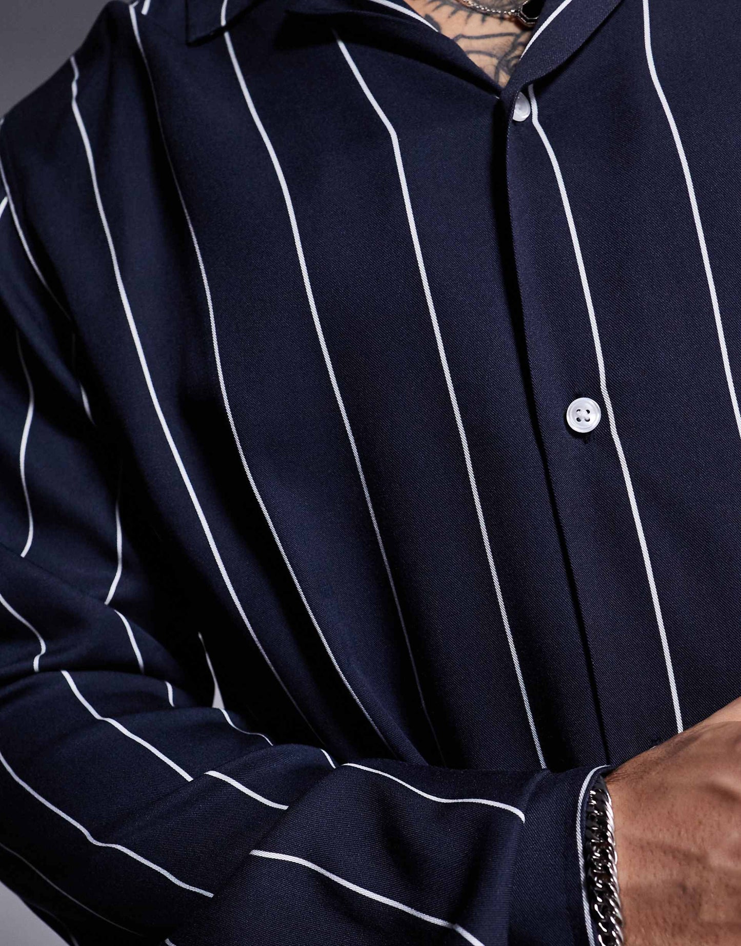 Oversized Boxy Shirt With Stripe