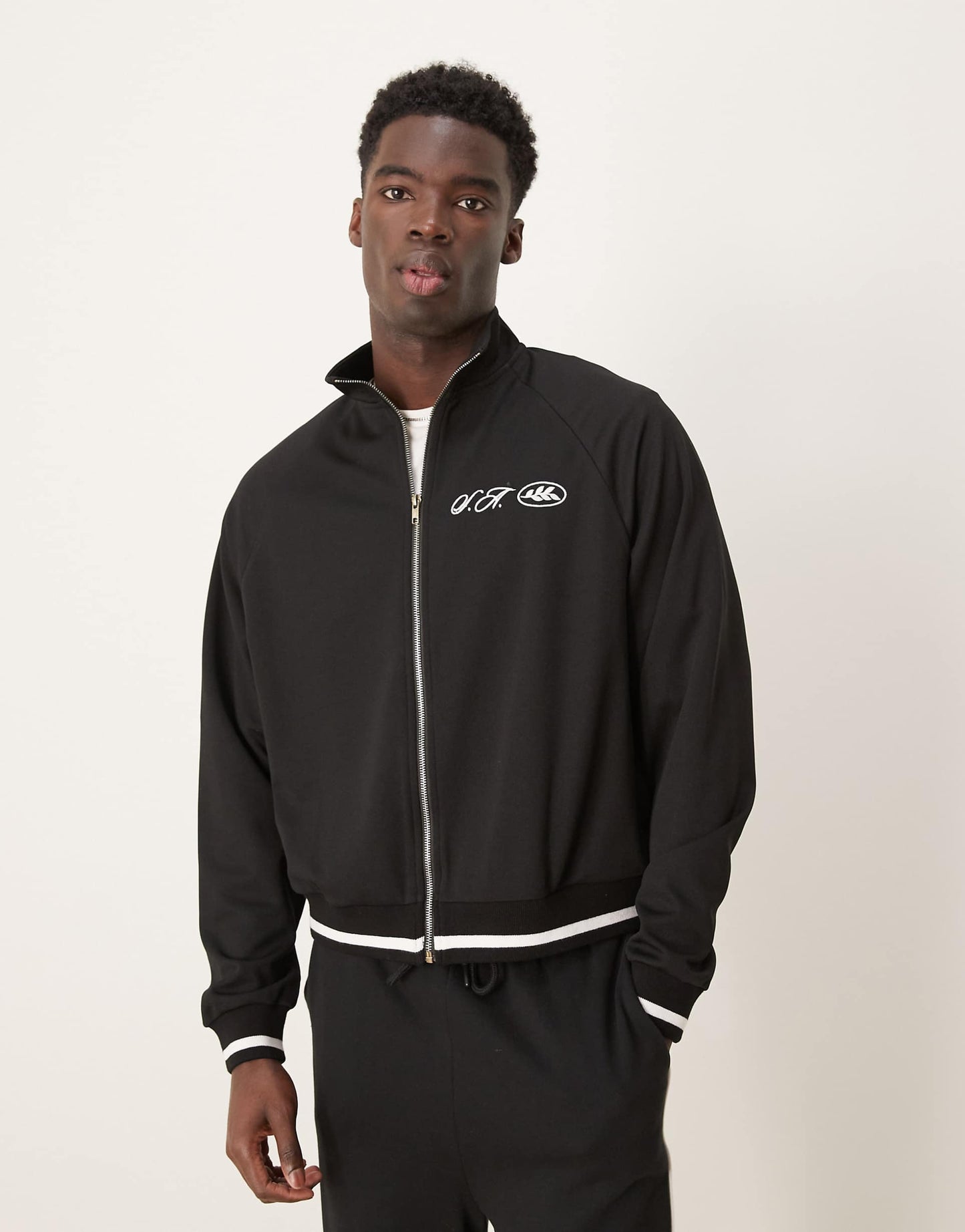 Oversized Pique Track Jacket