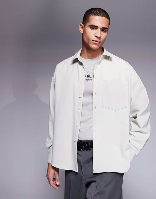 Volume Oversized Shirt With Stepped Hem