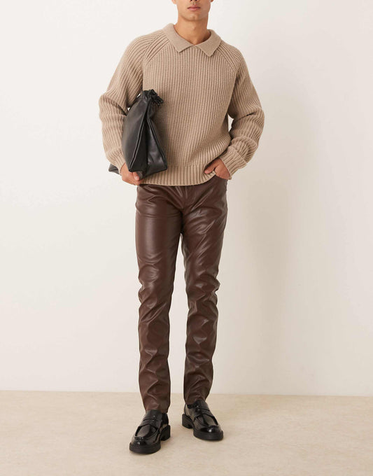 Skinny Faux Leather Trousers