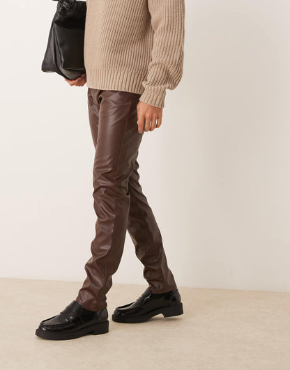 Skinny Faux Leather Trousers