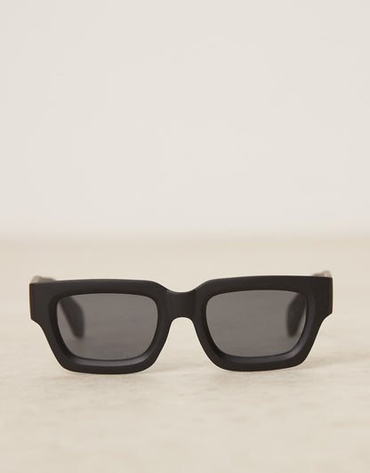 Chunky Square Sunglasses With Black Frame And Smoke Lens