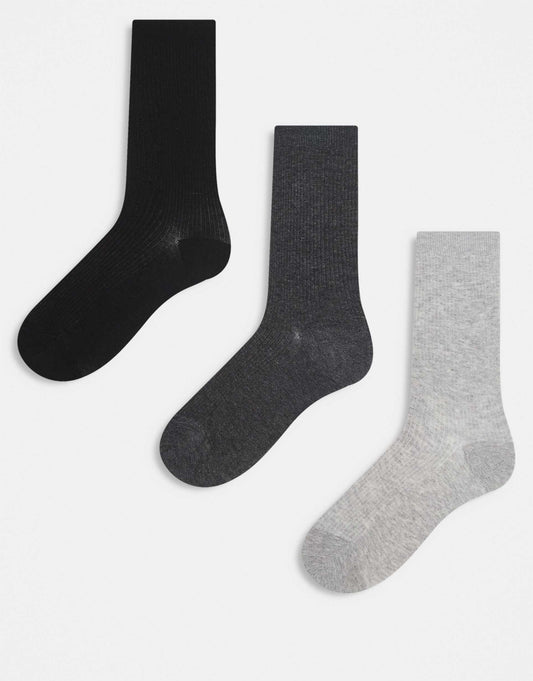 3-Pack Cotton Rib Socks