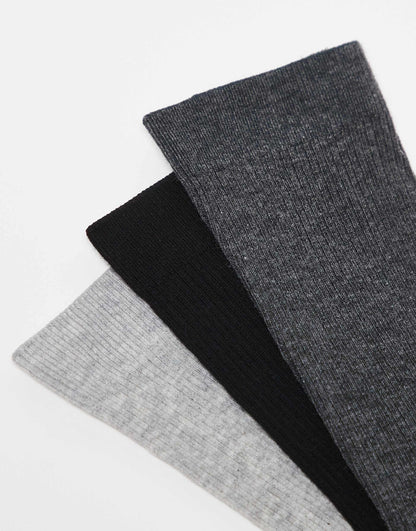 3-Pack Cotton Rib Socks