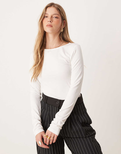 Soft Touch Round Neck Jersey Long Sleeve Top