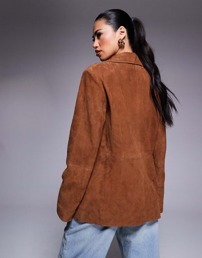 Real Suede Oversized Blazer