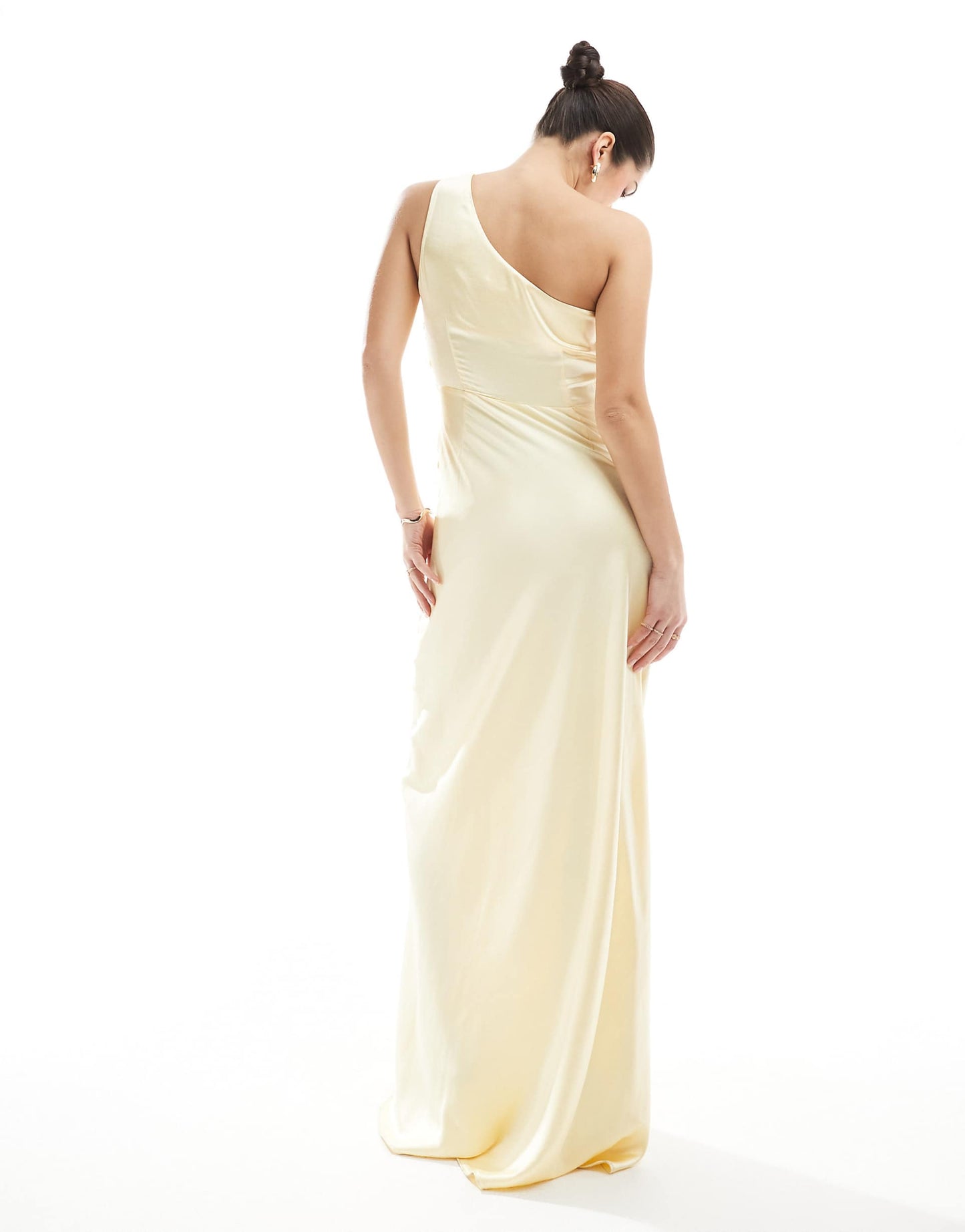 Bridesmaid One Shoulder Satin Maxi Dress
