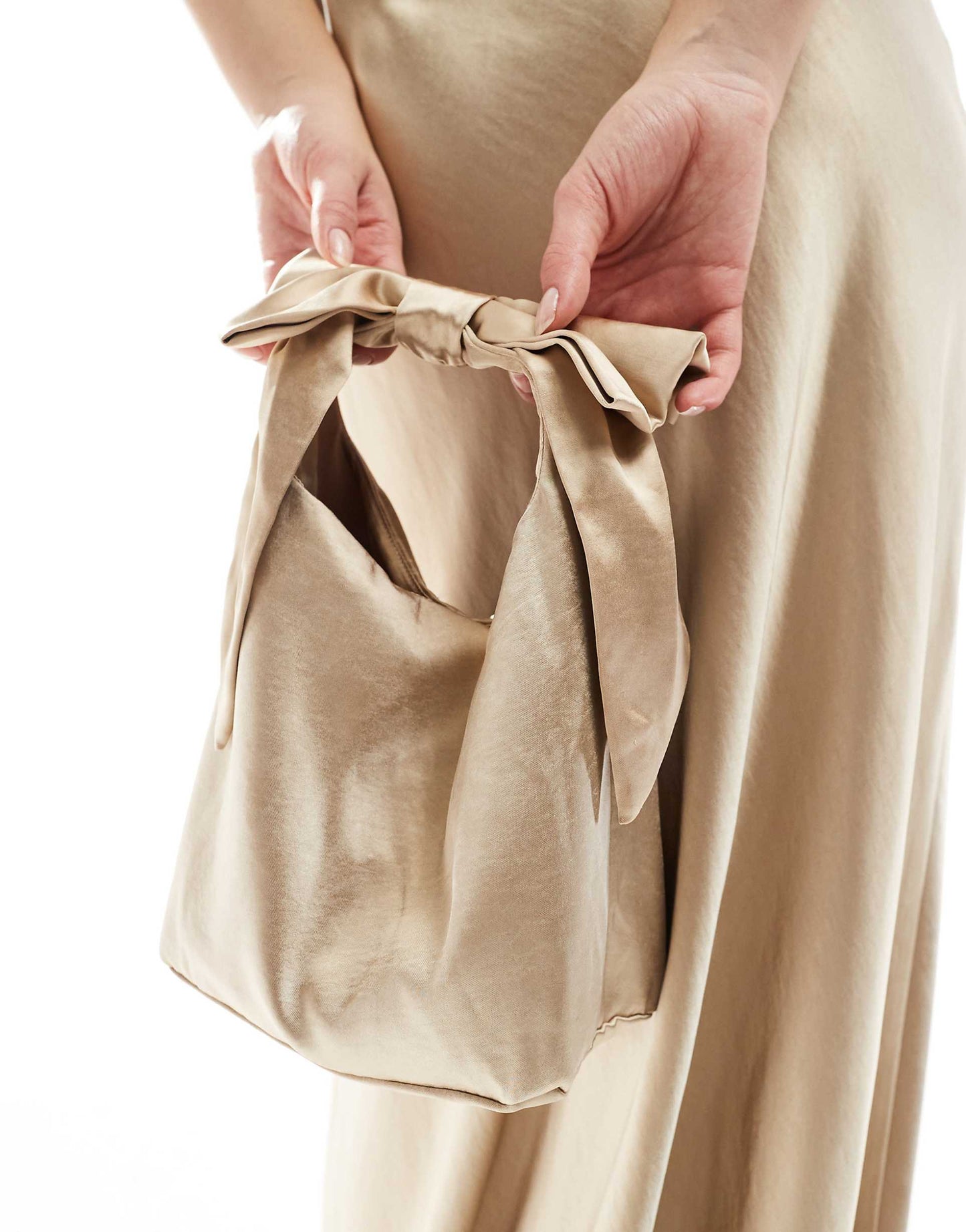 Bridesmaid Satin Bow Pouch Bag