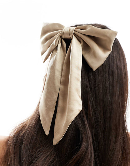 Bridesmaid Satin Hair Bow Clip