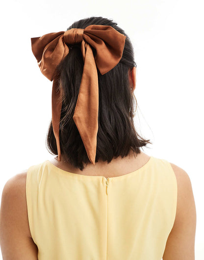 Bridesmaid Satin Hair Bow Clip
