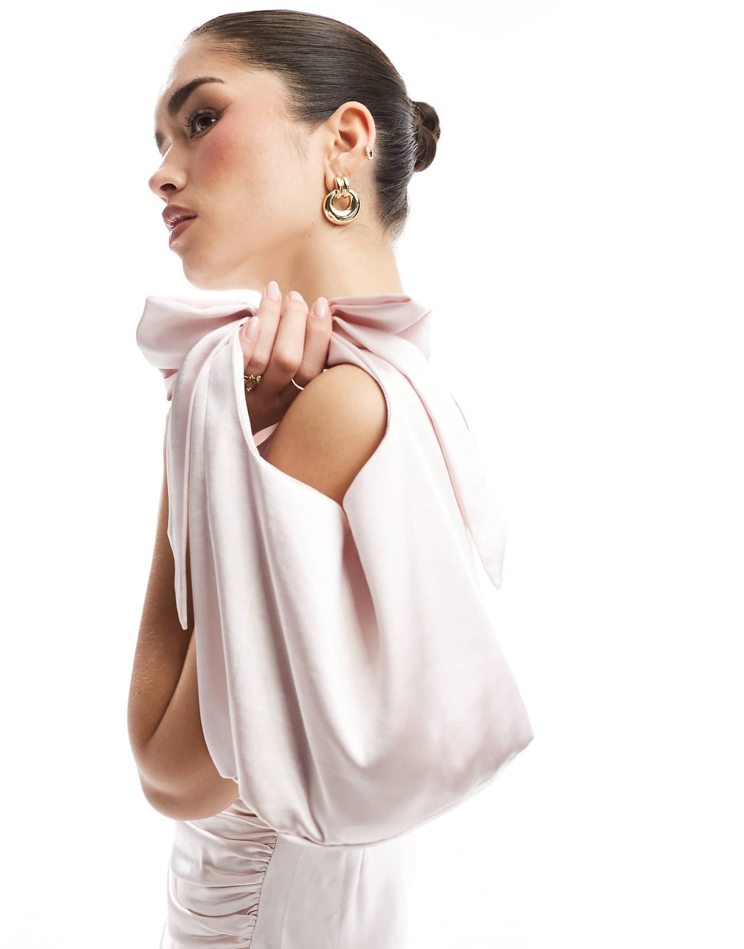 Bridesmaid Satin Bow Pouch Bag