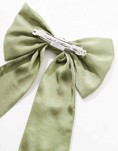 Bridesmaid Satin Hair Bow Clip