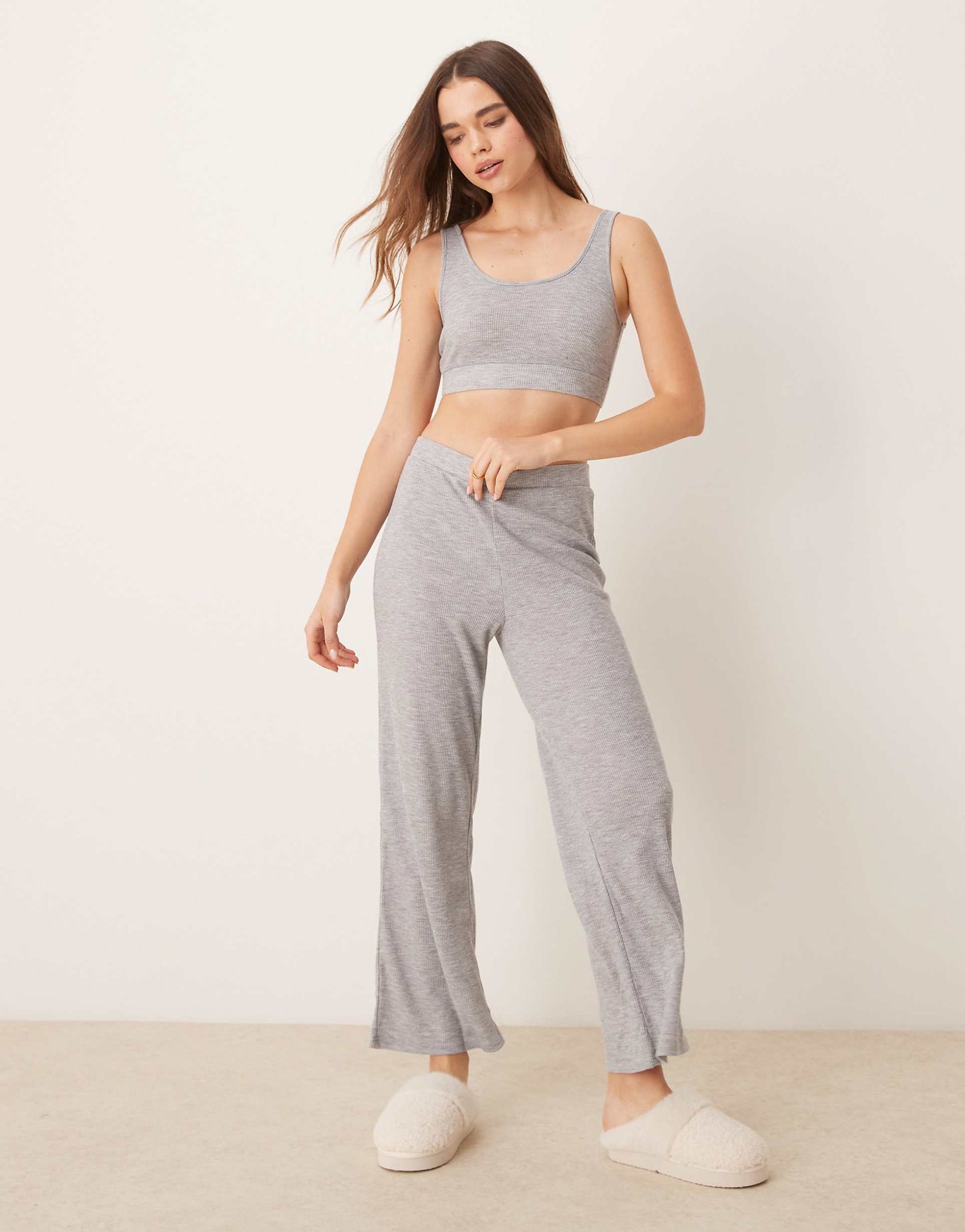 Co-Ord Ribbed Wide Leg Jogger
