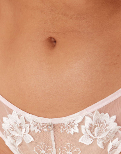 Lotus Embroidery Brazilian Brief