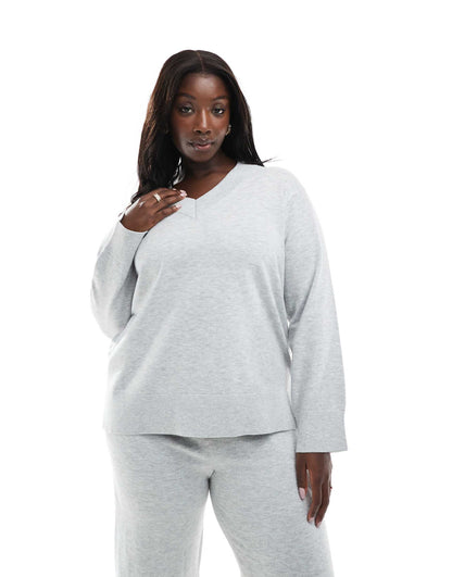 Curve Co-Ord V Neck Jumper