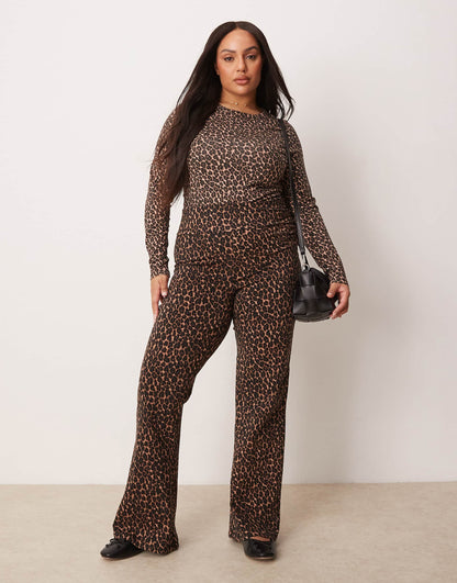 Curve Leopard Print Kick Flare Leggings