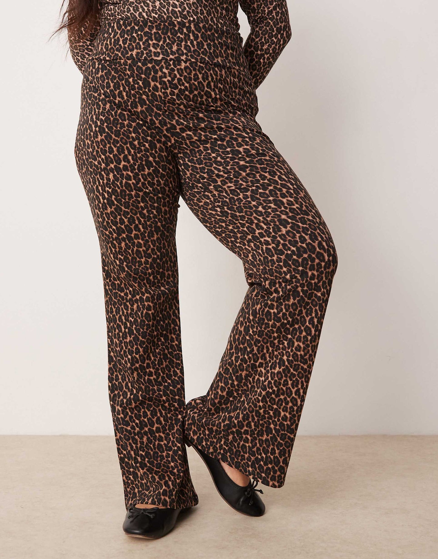 Curve Leopard Print Kick Flare Leggings