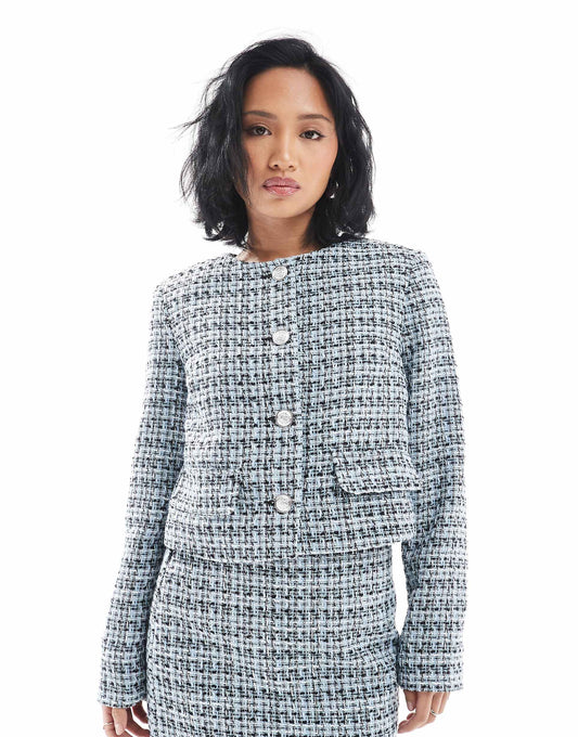 Petite Cropped Boucle Jacket Co-Ord