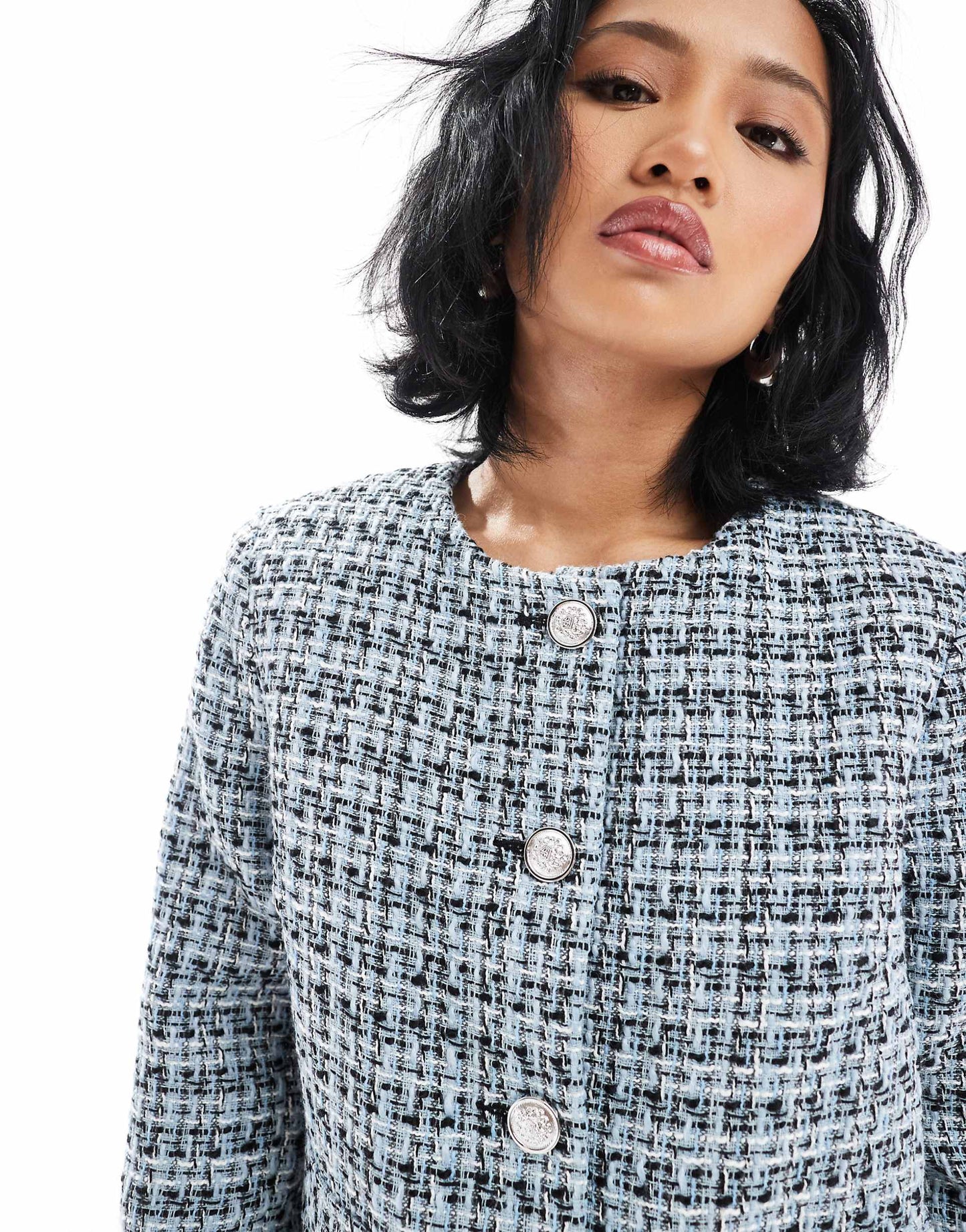Petite Cropped Boucle Jacket Co-Ord