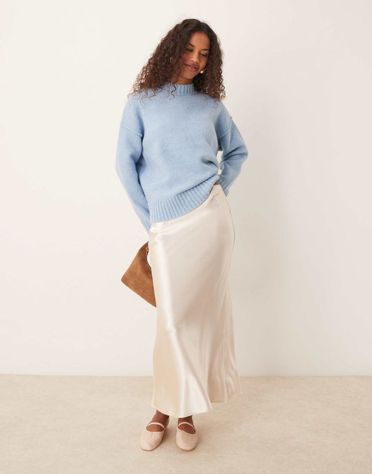 Satin Midi Bias Skirt