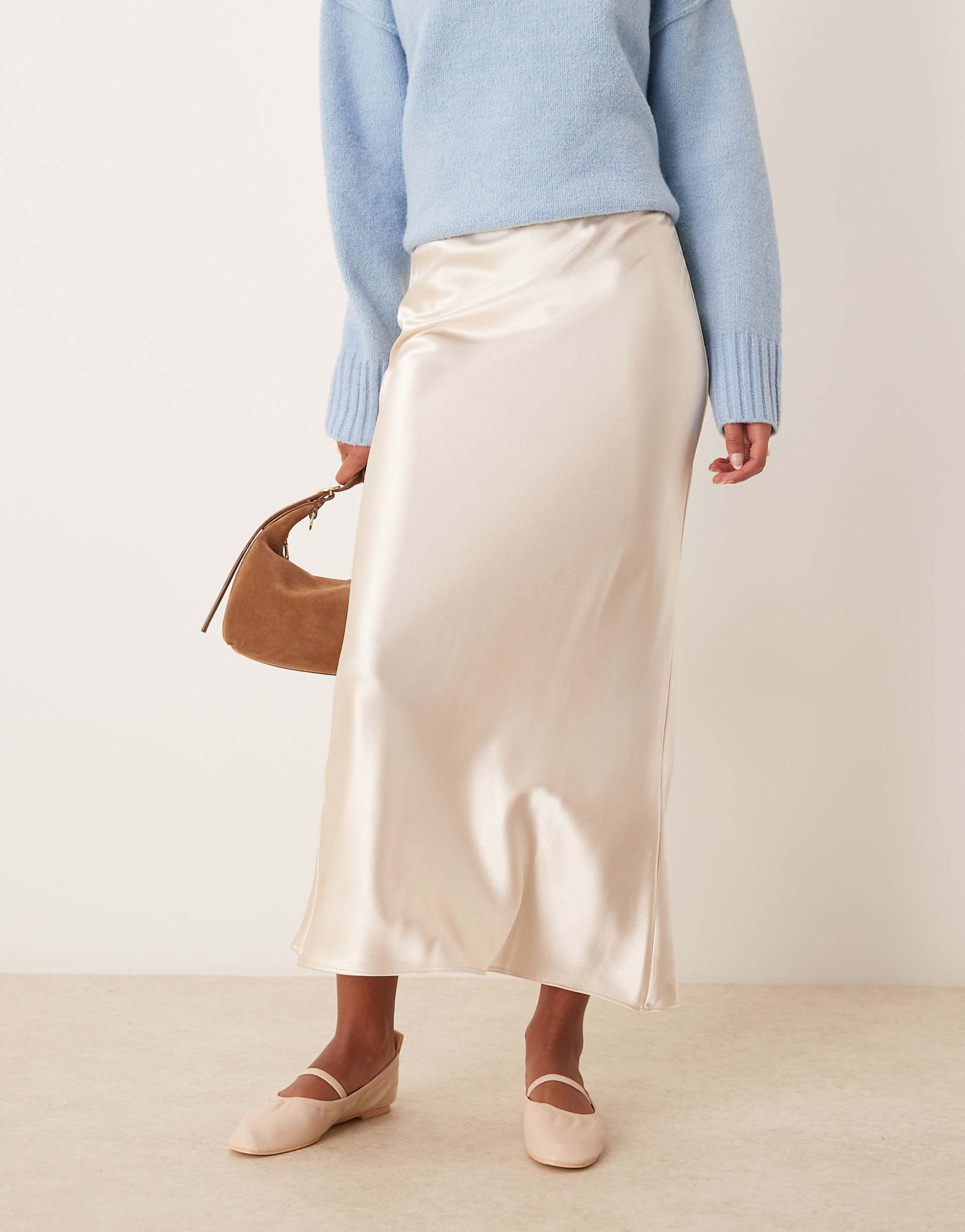 Satin Midi Bias Skirt