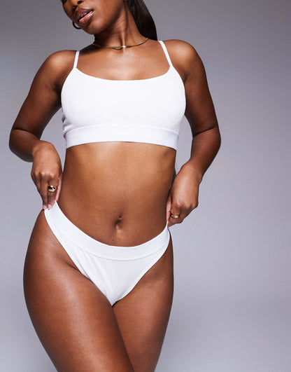 Asos Intimate Seamless Rib Active Bra And Thong Set