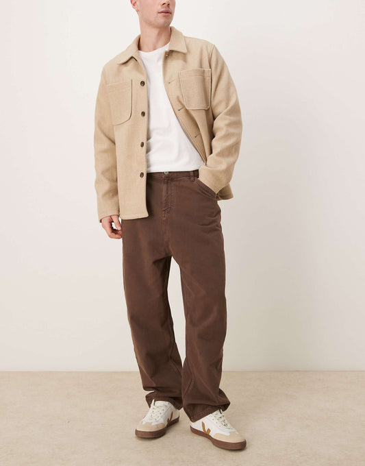 Skater Fit Jeans With Heavy Brown Wash