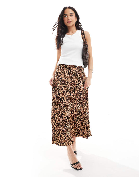 Matte Satin Midi Skirt