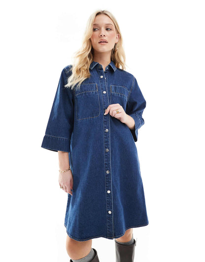 Boxy Denim Mini Dress