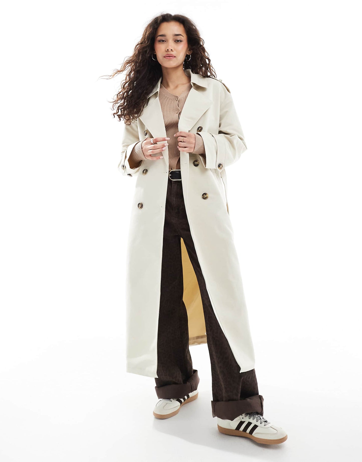Longline Belted Trench Coat