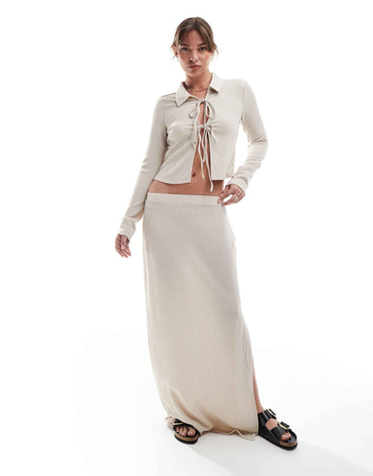 Textured Jersey Maxi Skirt Co-Ord