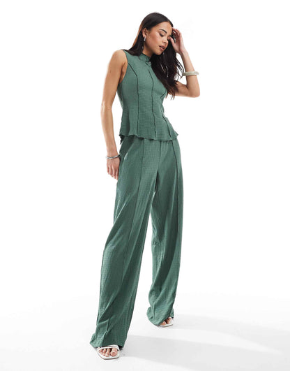 Textured Jersey Seam Front Trouser Co-Ord