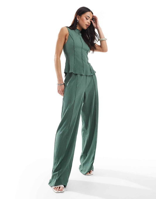 Textured Jersey Seam Front Trouser Co-Ord