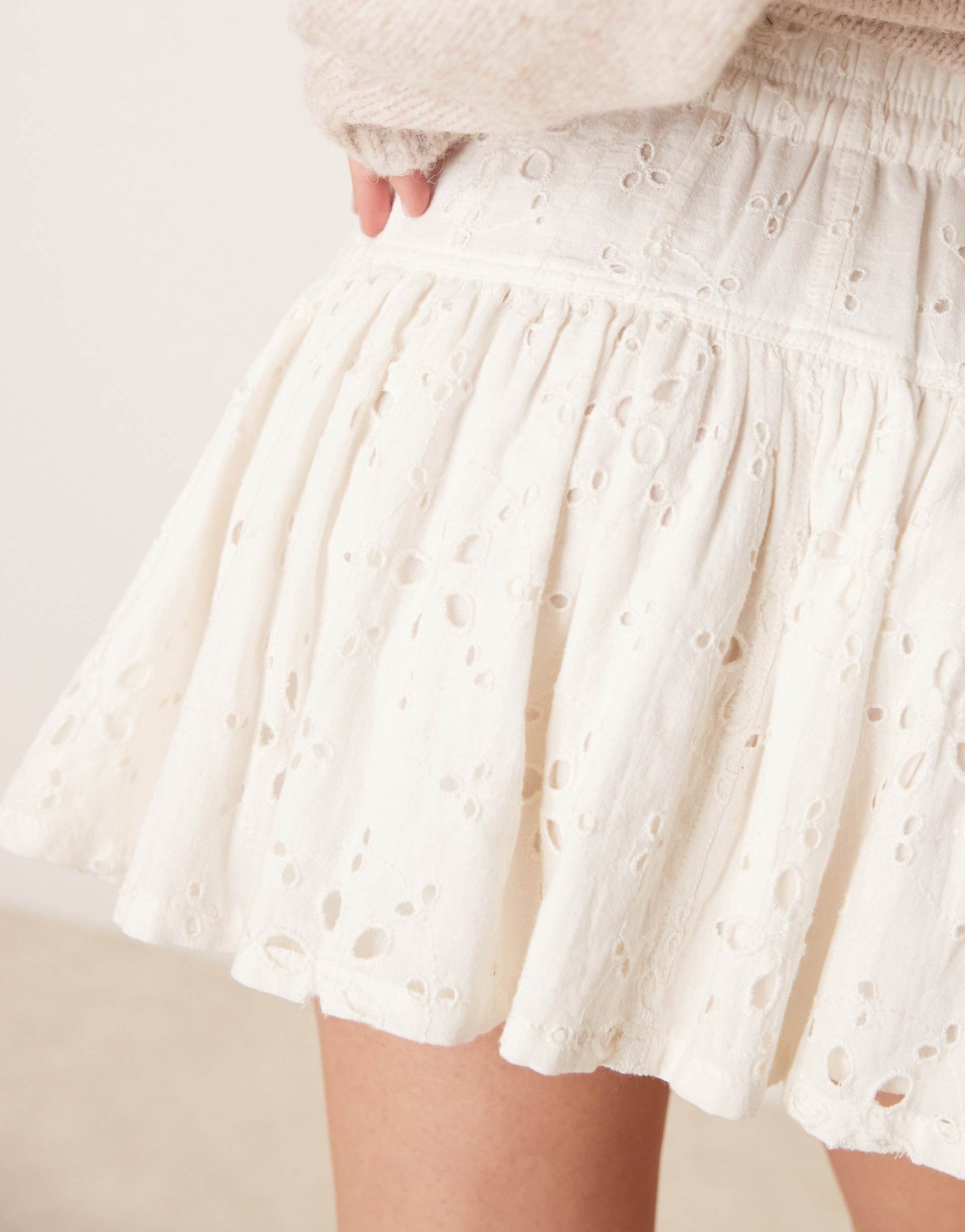 Roselle Ruffled Broderie Mini Skirt