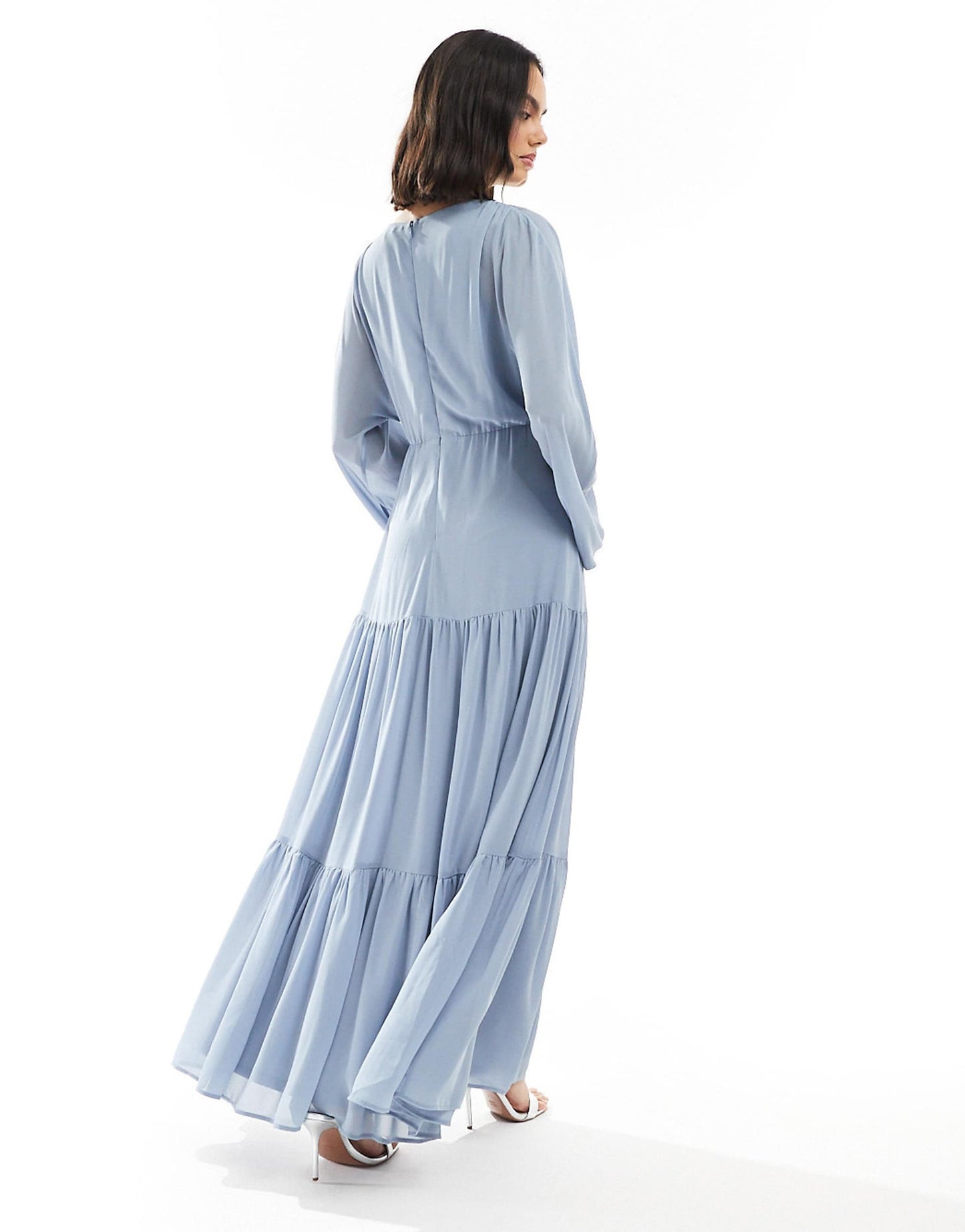 Bridesmaid Chiffon Maxi Dress With Tiered Skirt