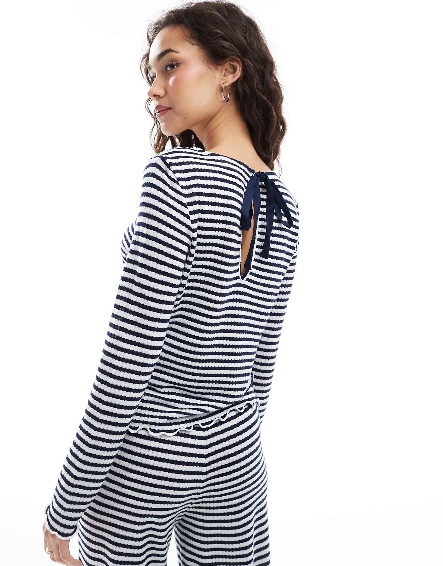 Long Sleeve Ribbed Jersey Top Co-Ord
