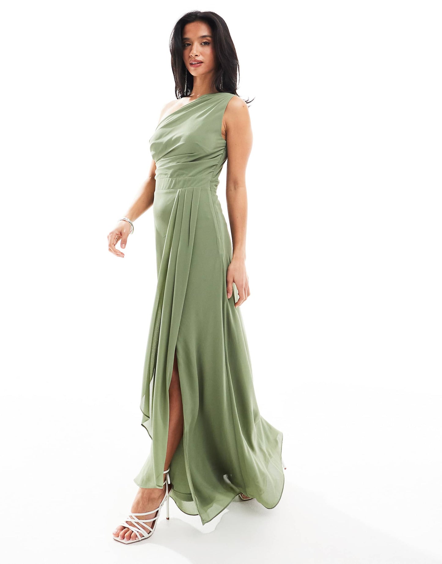 Petite Bridesmaid Chiffon Maxi Dress With Wrap Skirt