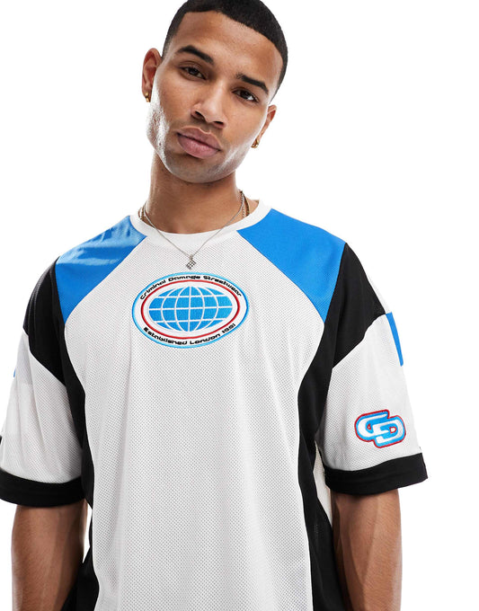 Panelled Sports T-Shirt/Blue